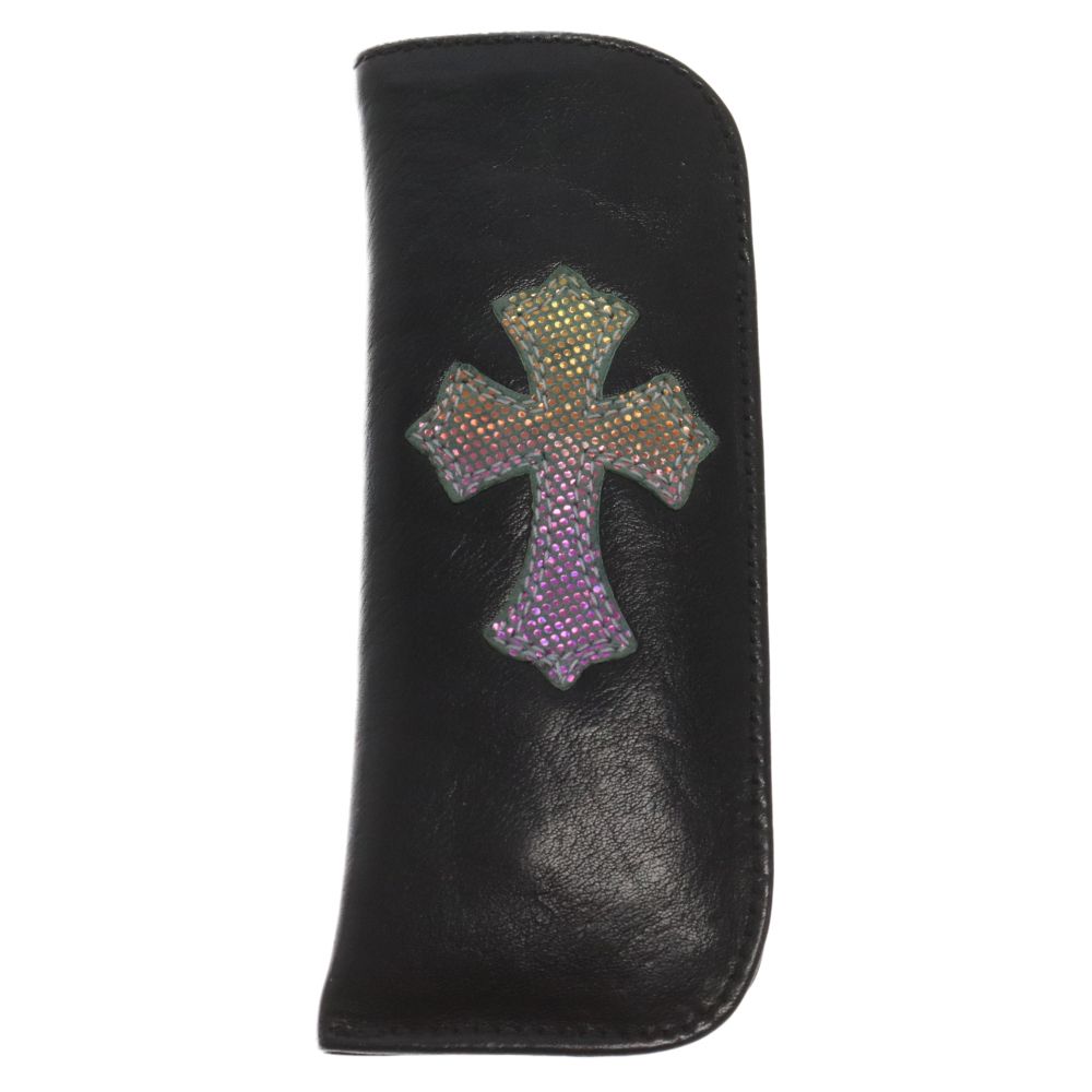 美品　CHROME HEARTS クロムハーツ クロスパッチ ケース CHROME HEARTS LEATHER PASSPORT COVER CROSS PATCH クロム