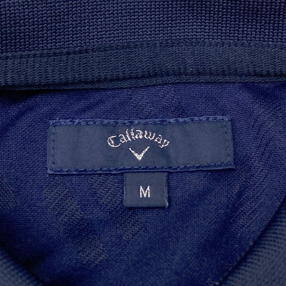サイズ：M CALLAWAY キャロウェイ  半袖ポロシャツ 総柄 ネイビー系 [240101468903] ゴルフウェア メンズ ストスト サイズ：M CALLAWAY キャロウェイ 半袖ポロシャツ 総柄 ネイビー