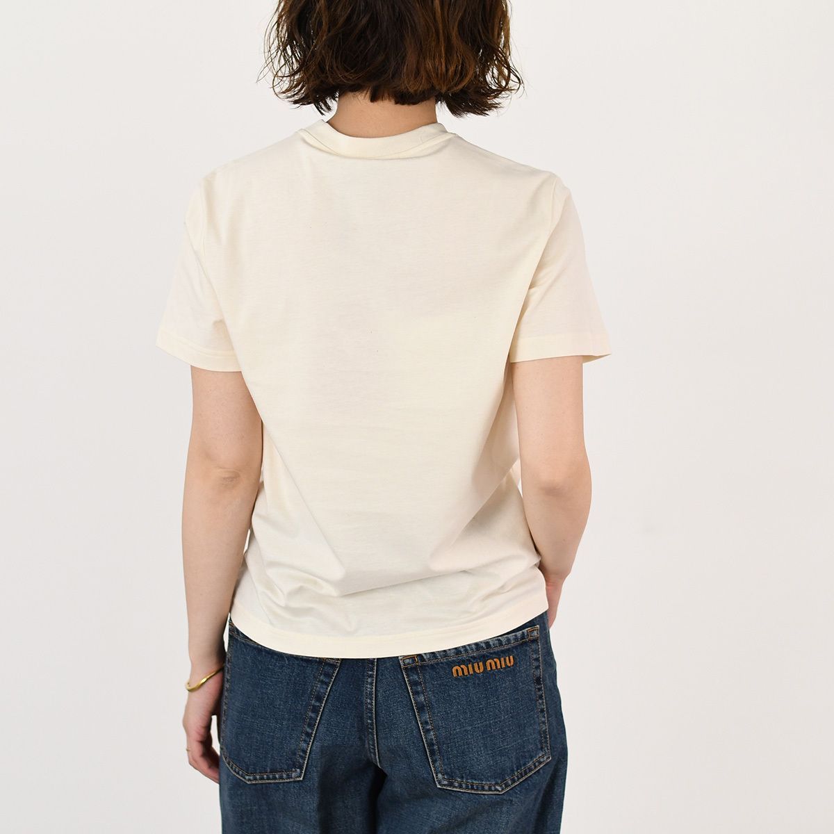miu ミュウミュウ Tシャツ MIU レディース ラインストーン