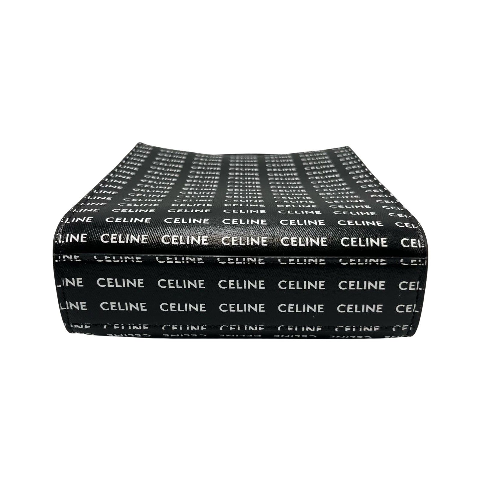 CELINE セリーヌ バッグ ロゴ ミニ バーティカルカバ ブラック/ホワイト PVC/カーフ ﾊﾞｯｸﾞ ショルダーバッグ
 ブラック/ホワイト レディース【中古】 CELINE（セリーヌ） ショルダーバッグ Mini Cabas Vertical ミニ