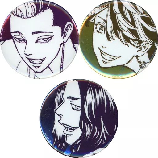 中古】バッジ・ピンズ 半間修二＆羽根宮一虎＆場地圭介 缶バッジセット