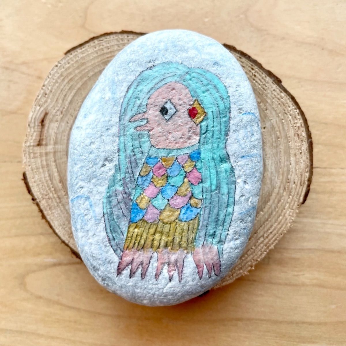 アマビエ ✴︎ 石ころアート 】 - メルカリ 