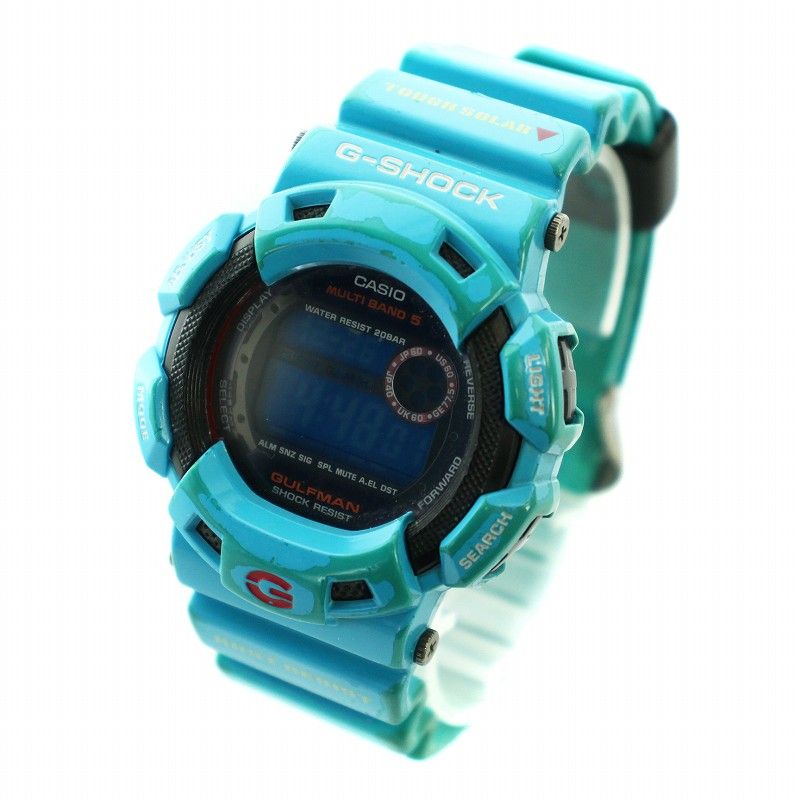 カシオジーショック CASIO G-SHOCK GULFMAN Men in Earth Blue ガルフマン メンインアースブルー GW-9100BL  腕時計 ウォッチ 電波 ソーラー デジタル 青 ブルー □GY35 /MQ - メルカリ