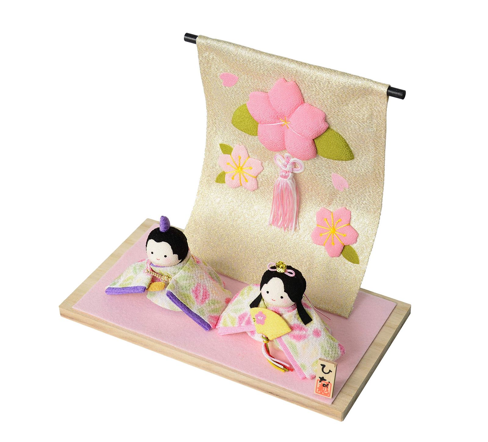 リュウコドウ（龍虎堂）ぽてりひな2人（麻の葉）桜几帳付 1-888