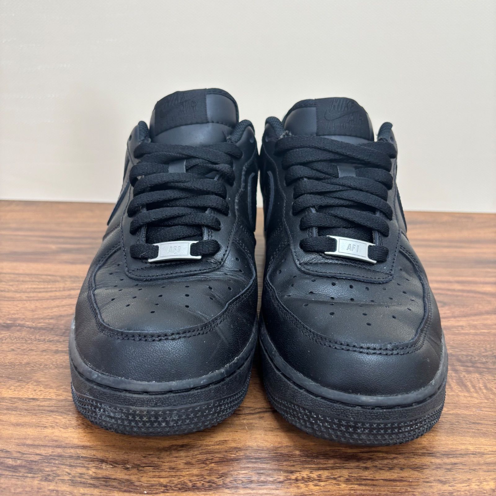 ▪️NIKE ナイキ スニーカー エアフォース1 シューズ ブラック レザー 