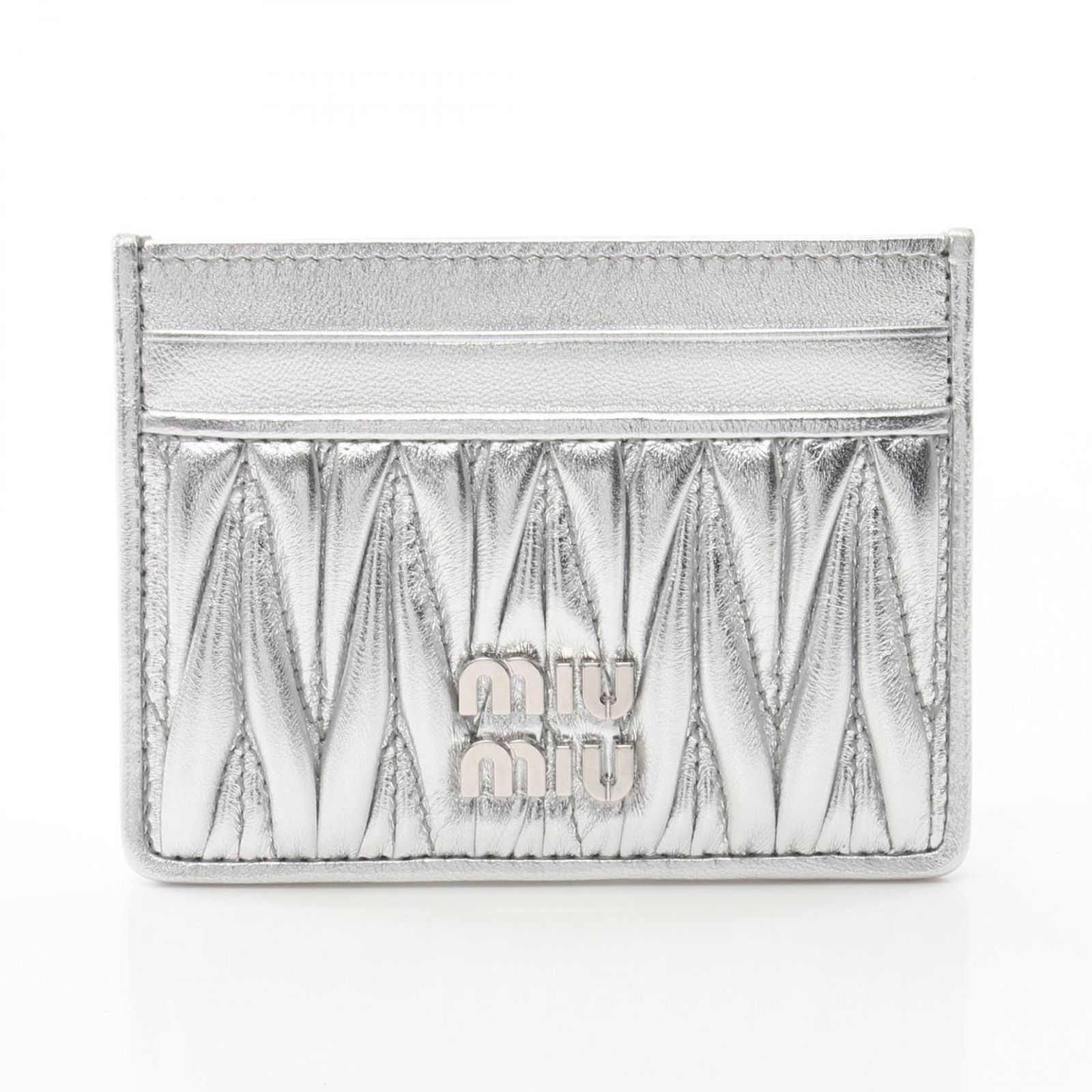 ミュウ ミュウ Miu Miu カードケース MATELASSE マテラッセ 5MC076AFPPF0118 シルバー レザー カードケース レディース