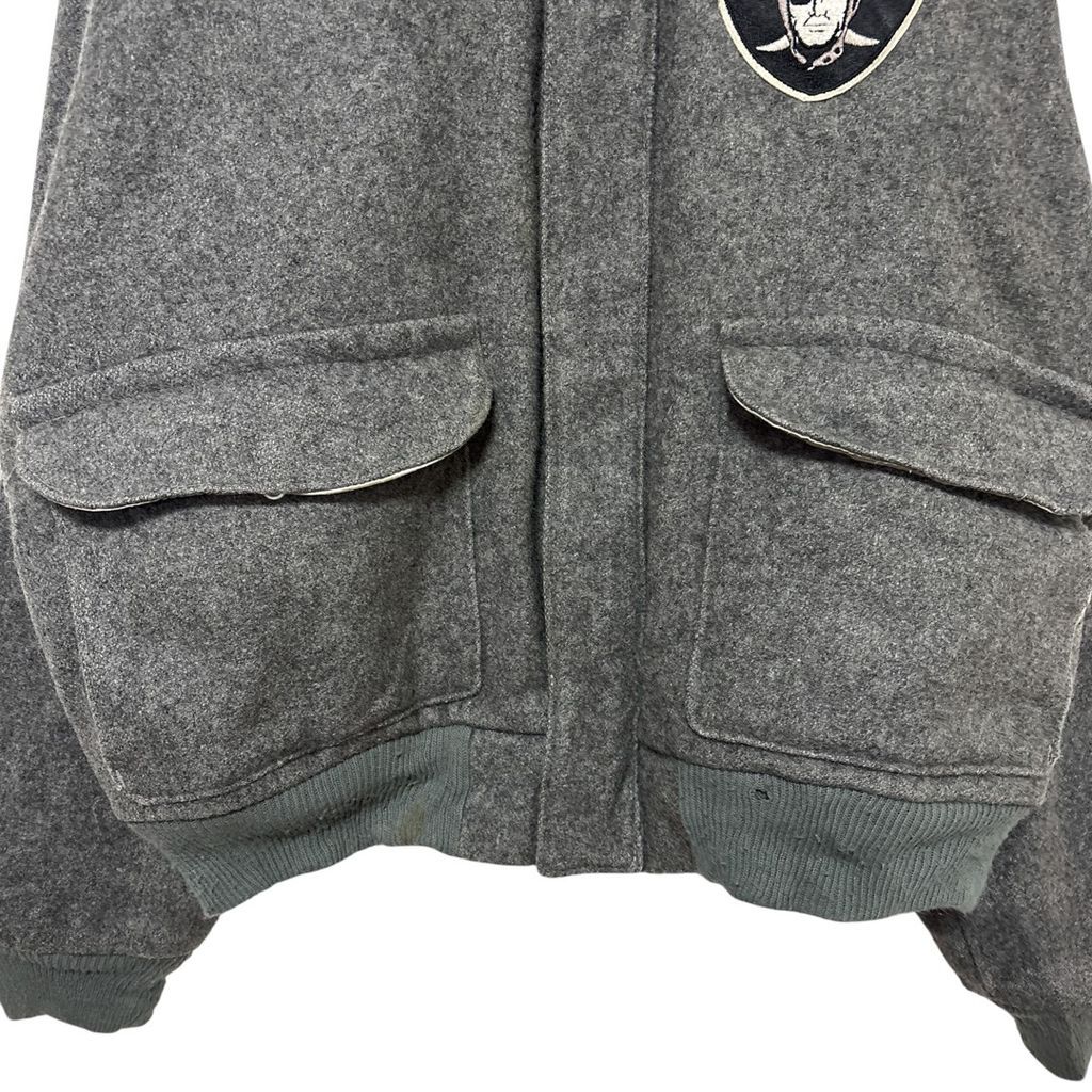 NFL】オークランド・レイダース ロゴ刺繡 ウールジャケット S-3081
