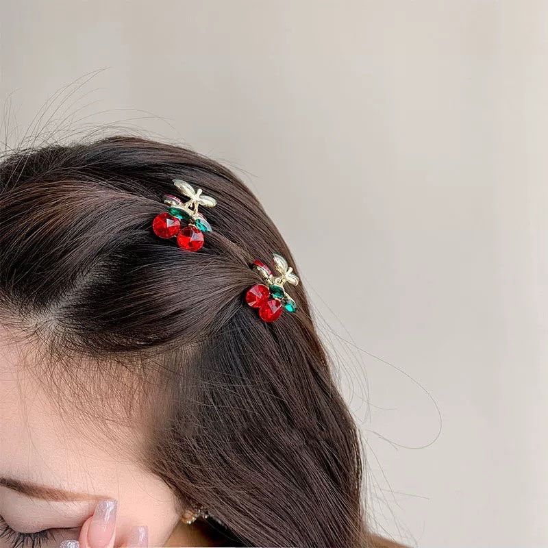 【オーダー♡ さくらんぼくま/さくらんぼうさぎ 24a.24b】ヘアクリップ オーダー♡さくらんぼくまリボン/さくらんぼうさぎリボン】ヘア