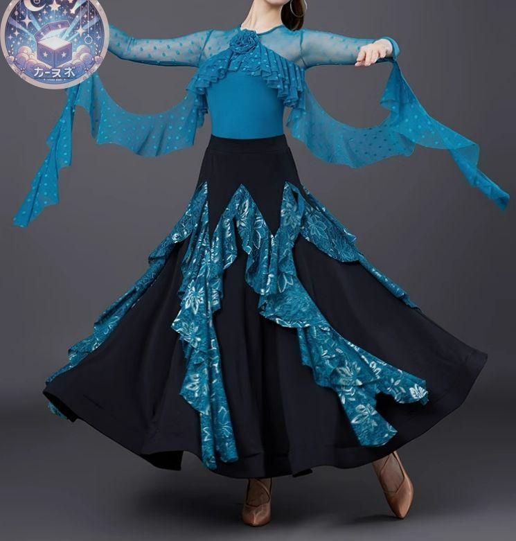 ♥ 社交ダンス 上下セット レース スタンダードドレス ルンバ オーダーメイド