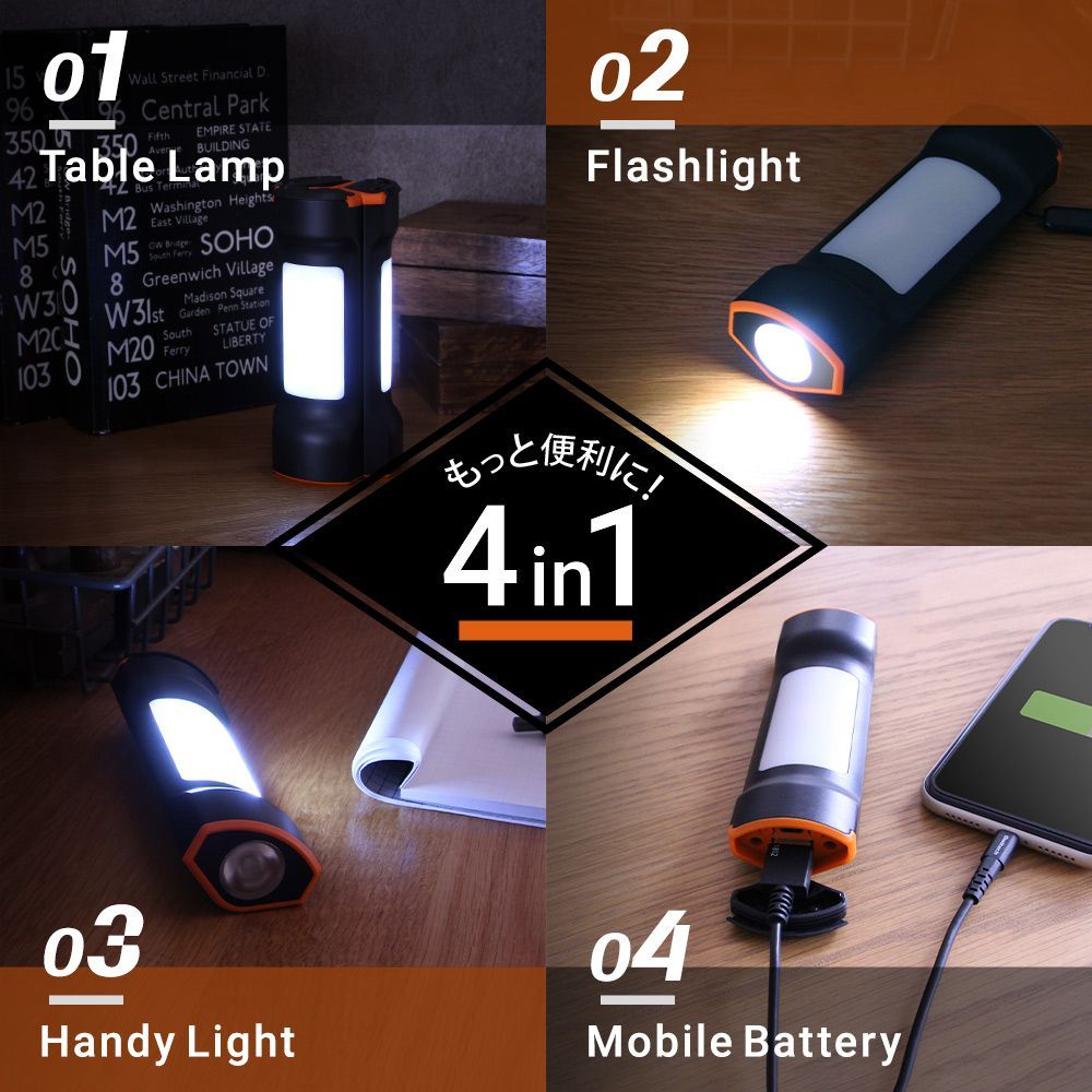 【アウトレット/お買い得品】LED懐中電灯型モバイルバッテリー 2500mAh ×3本セット オウルテック公式