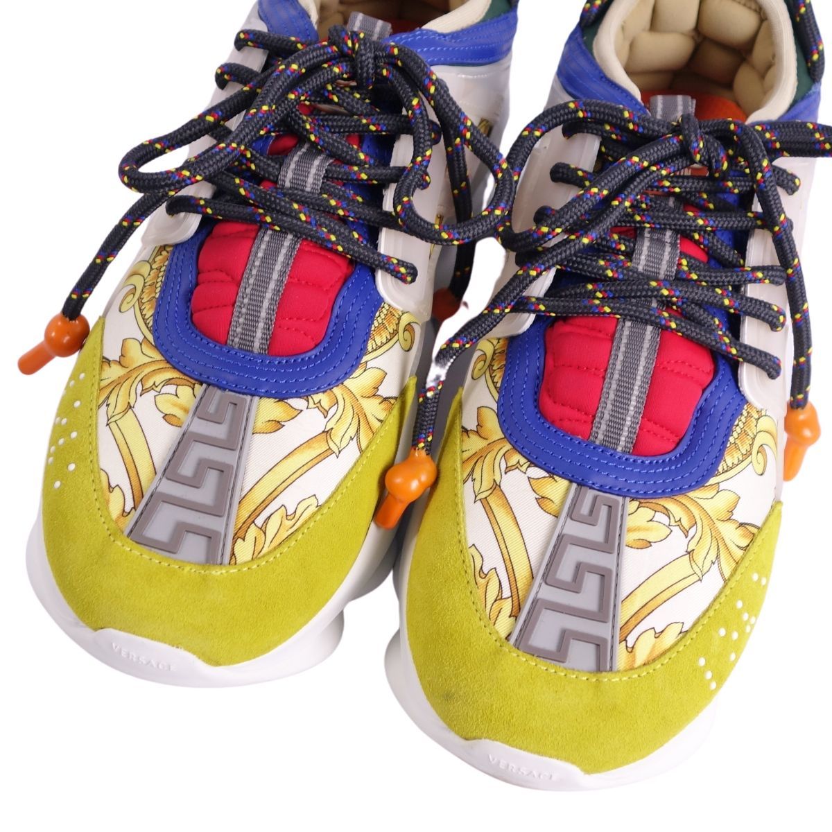 美品 ヴェルサーチ VERSACE スニーカー CHAIN REACTION バ - メルカリ