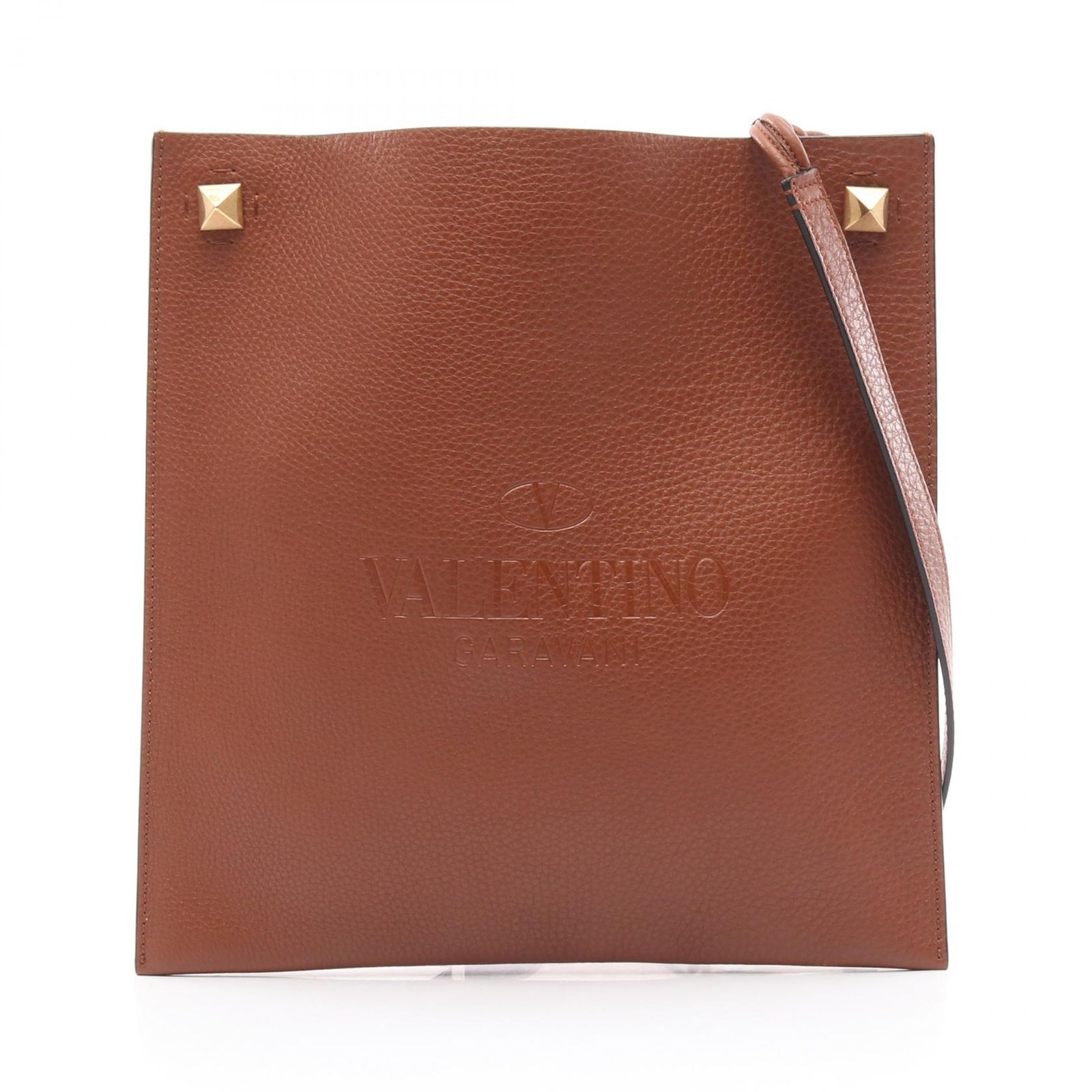 ヴァレンティノ ガラヴァーニ Valentino Garavani ショルダーバッグ アイデンティティ クロスボディ ブラウン レザー ショルダーバッグ メンズ Used A