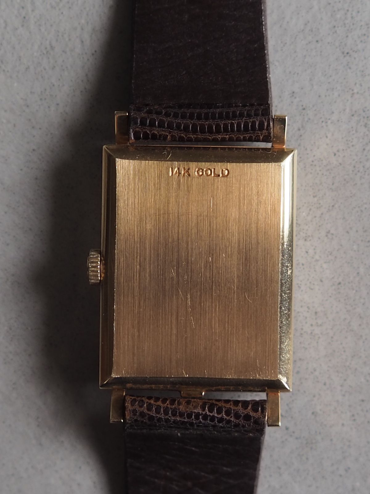 OMEGA WATCH 14 K GOLD オメガ レクタンギュラー ゴールド ウォッチ ヴィンテージ