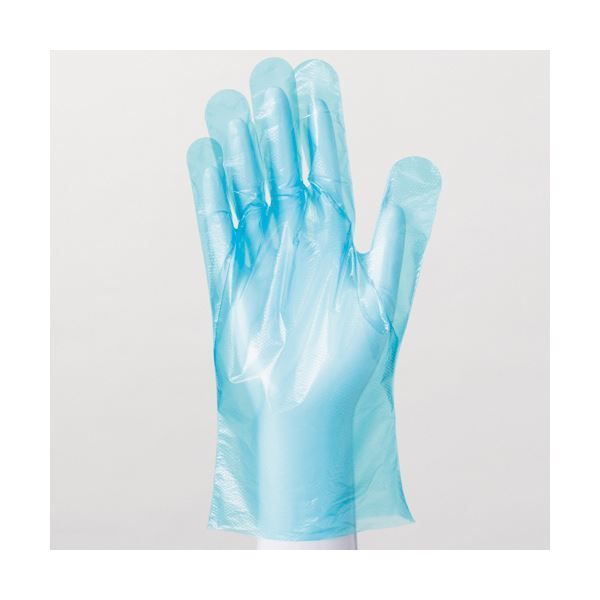 川西工業 ポリエチレン手袋 カタエンボス ブルー S 2016 1セット 10000枚 100枚×100パック 使い捨て手袋 使いきり手袋