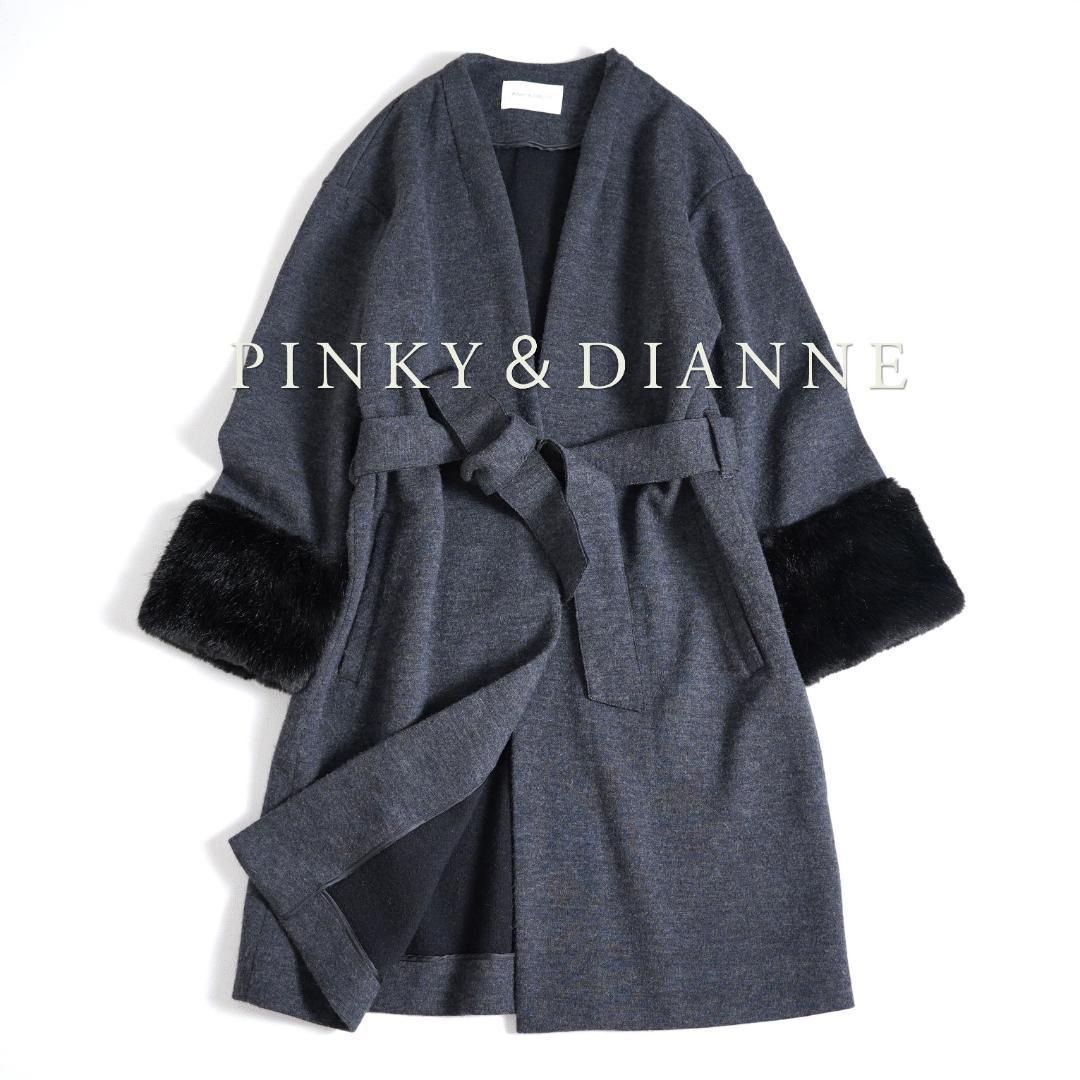 スタニングルアー ノーカラー リアルムートンコート えんじ色 小さめL