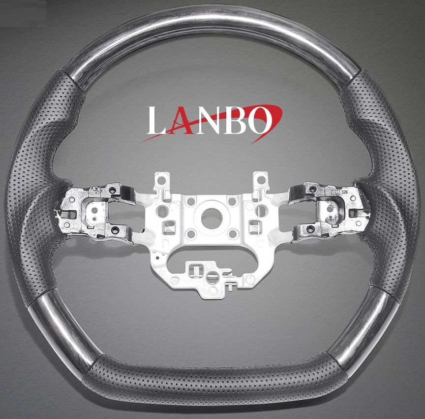 M s ホンダ フリード GT1-GT8 2025- LANBO オリジナル ガングリップ ステアリング ハンドル 黒木目調 ランボ 社外 パーツ 部品 フリードクロスター e HEVクロスター フリードエアー e HEVエアー LSH26A