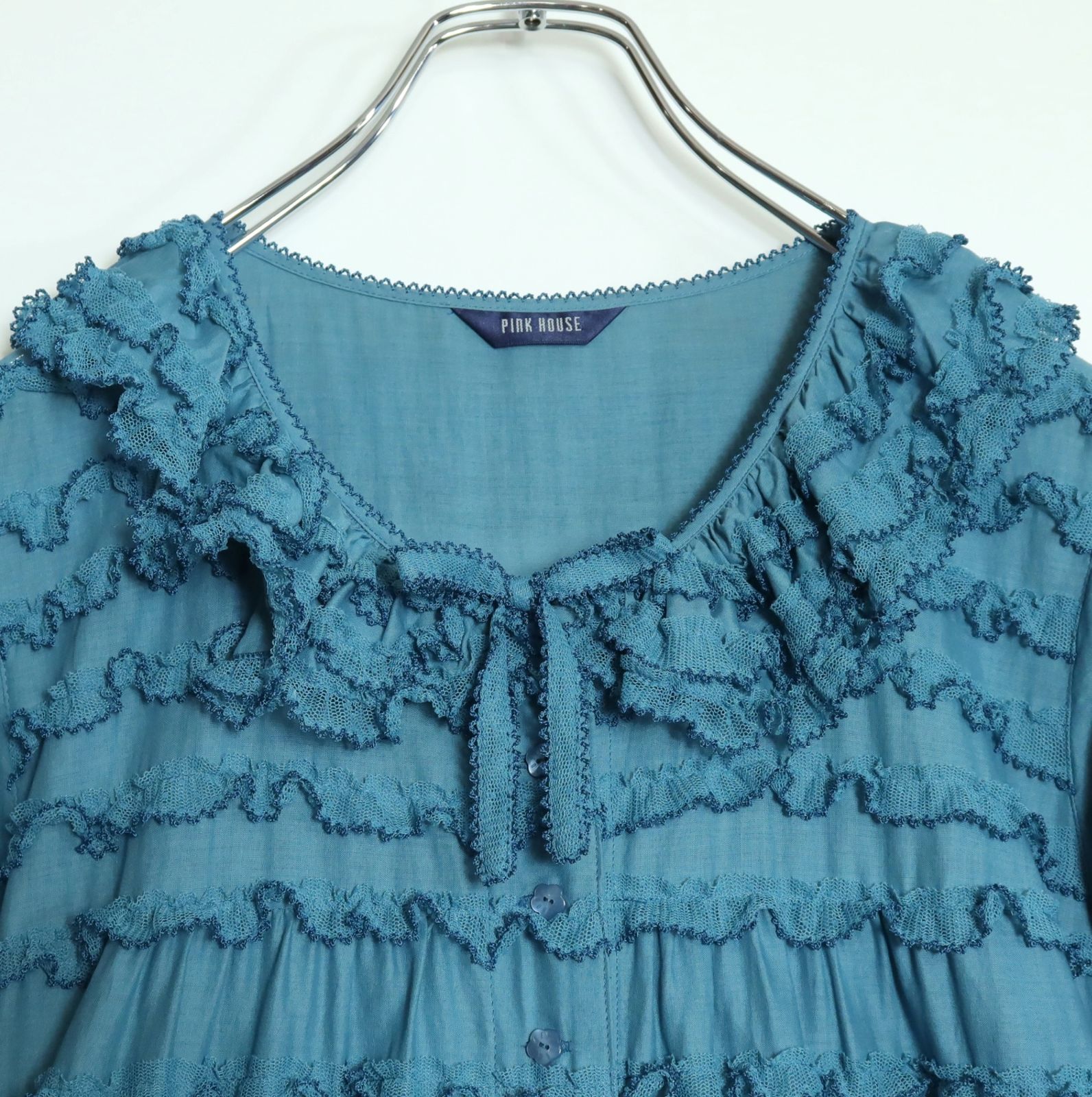 極美品】ピンクハウス☆豪華♪ドット付チュールレースの 極美品】ピンクハウス☆豪華♪ドット付チュールレースの