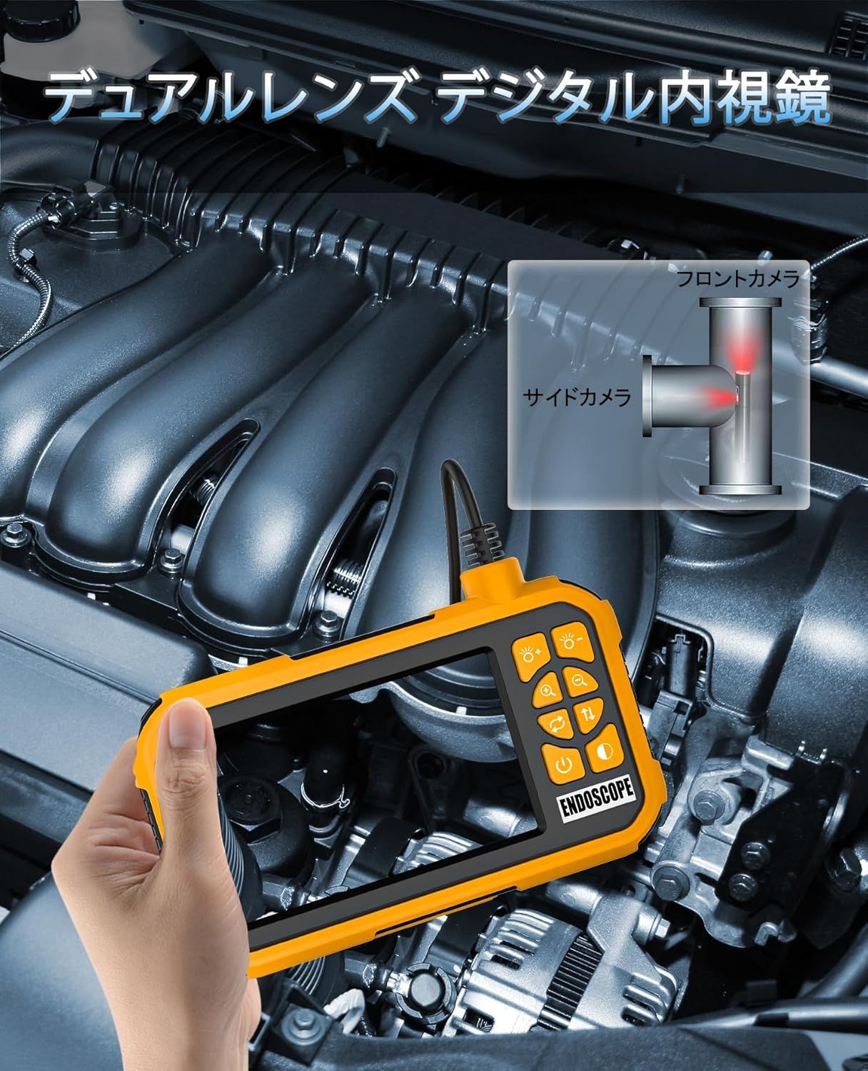 5.0mm極細デュアルレンズ内視鏡カメラ 5インチIPSモニター付き 写真