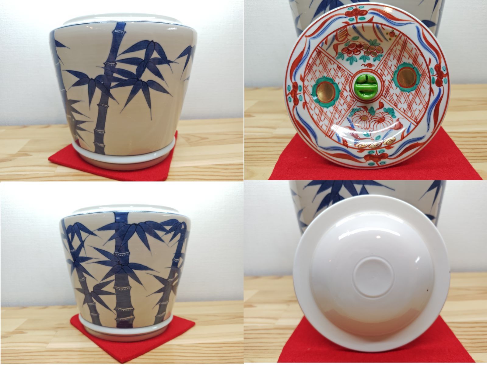 逢絢亭】茶道具 水指 京焼 染付 赤絵 竹文 平安祥堂 共箱入り - メルカリ