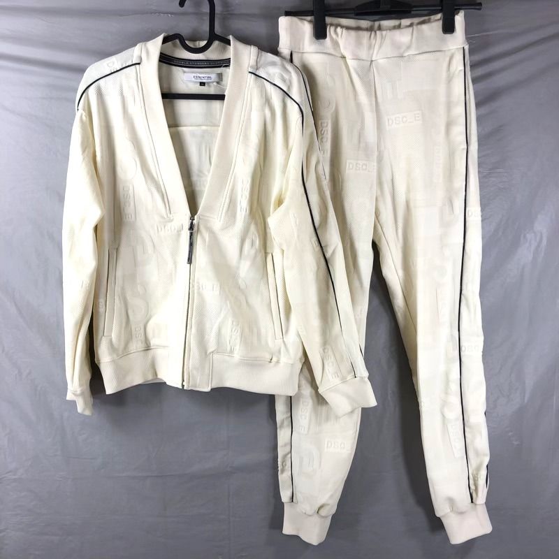 エッセンシャルダブルスタンダードクロージング ESSENTIAL  DOUBLE STANDARD CLOTHING セットアップ スエット 英字 白 36サイズ 894813