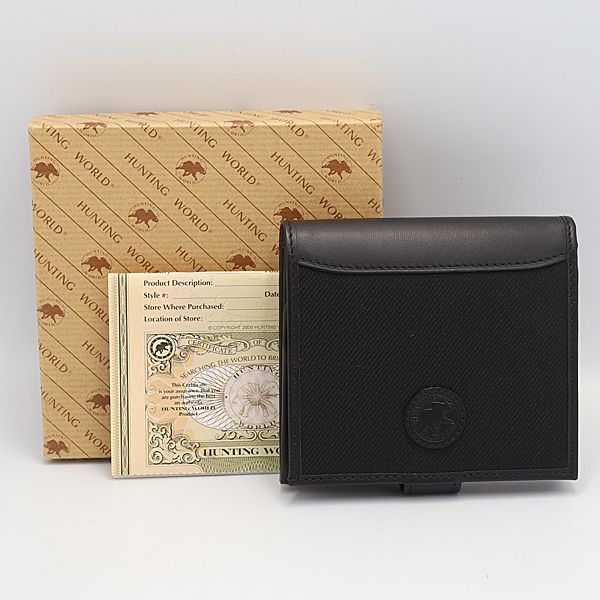 箱付 美品 ハンティングワールド キャメルレザー ネイビーカラー