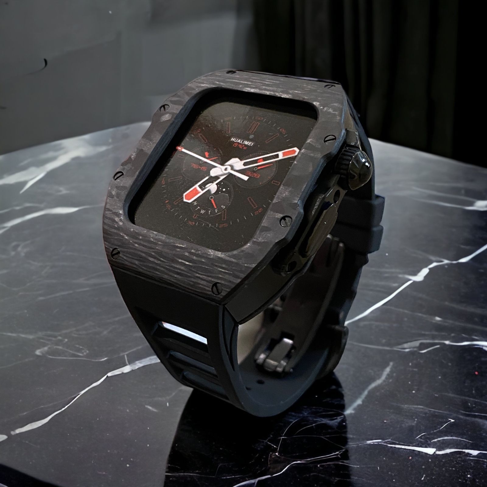 黒.ウルトラ アップルウォッチ　ラバーベルト カバーApple Watchバンド