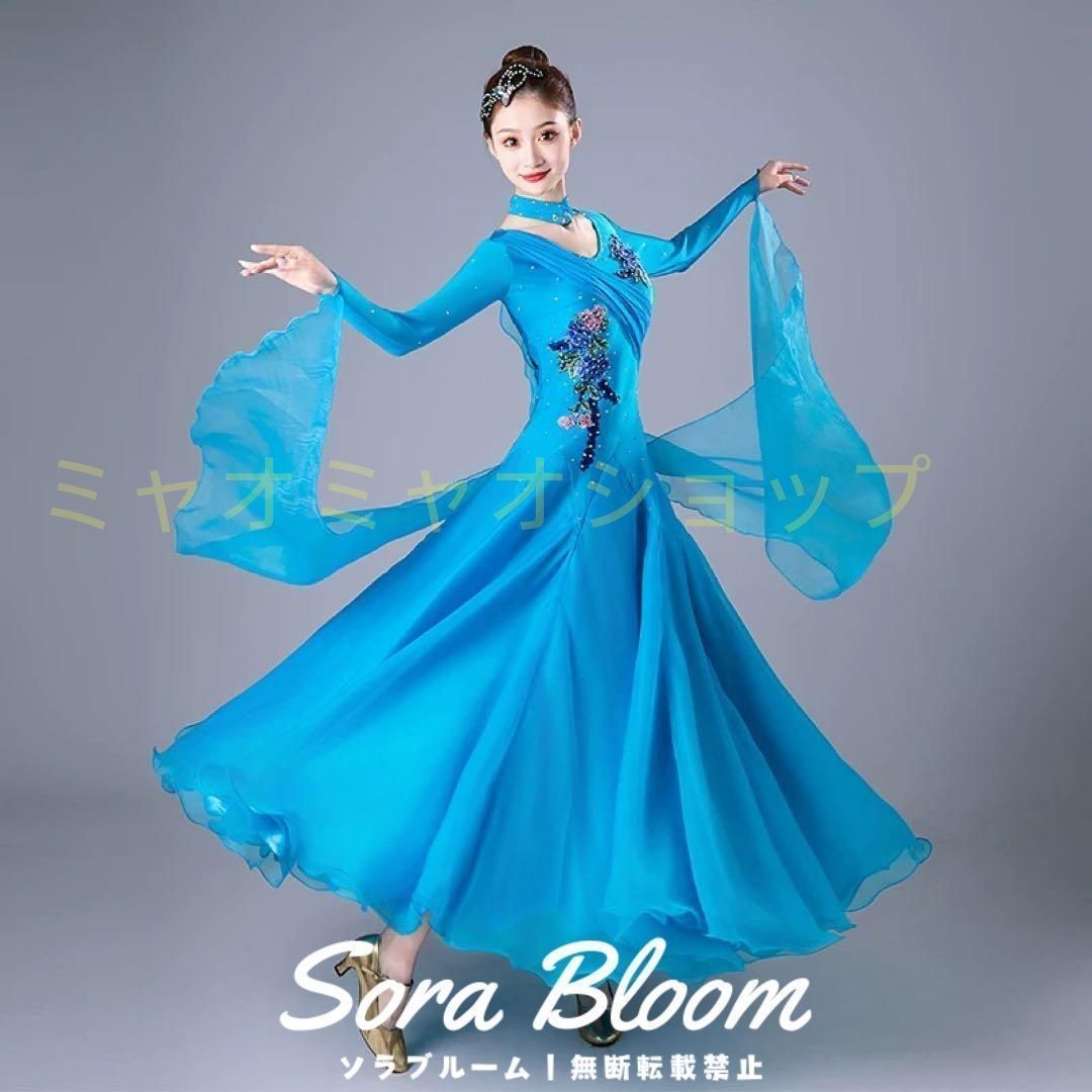 ♥ストーン付きスタンダードドレス 発表会 競技会に最適 Mサイズ