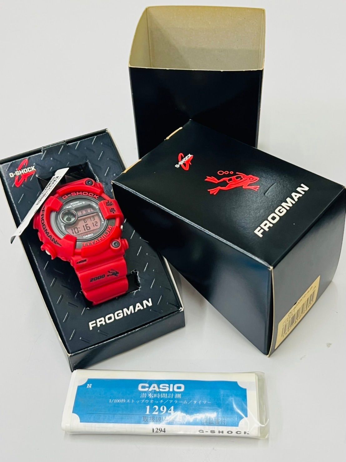 極美品】G-SHOCK Gショック FROGMAN 2000 赤潜水蛙 DW-8200NT2