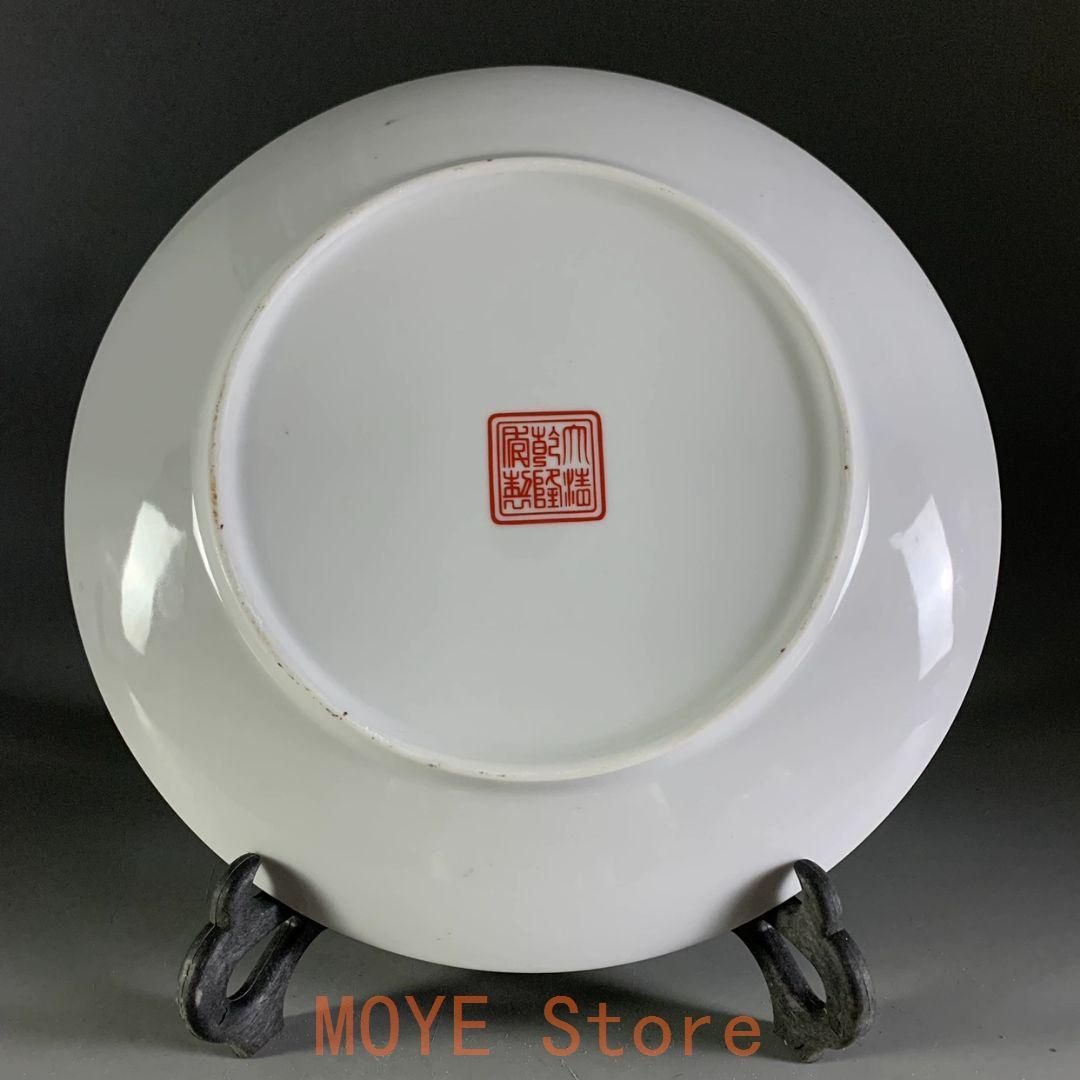 三連底款 琺瑯彩タンカ盤 陶磁器 現代工芸品 美術品 装飾品 置物 清乾隆磁器藍地琺瑯彩花鳥紋四方瓶 景徳鎮 陶磁器 装飾品 現代