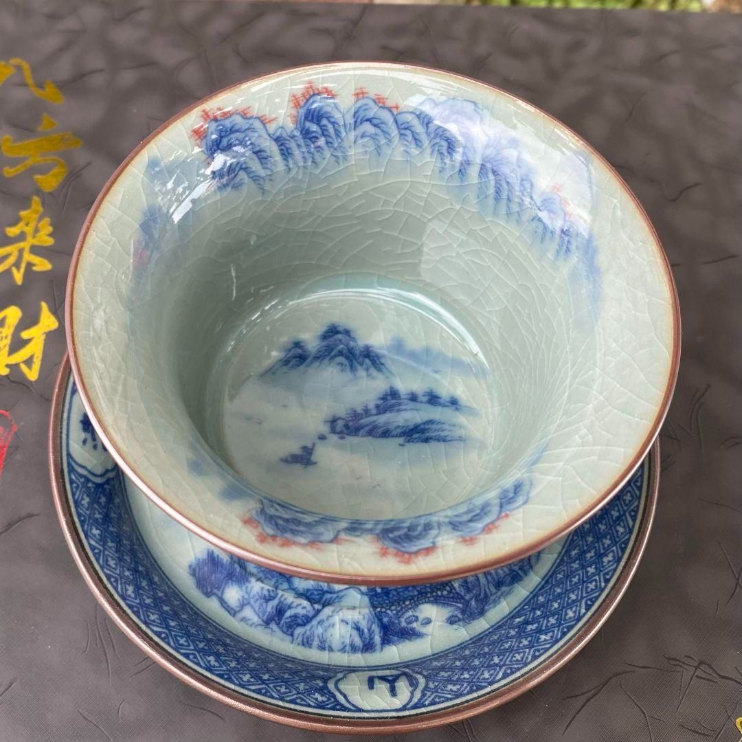 景徳鎮 青花釉里紅三才蓋碗 茶碗 煎茶器 未使用品 景徳鎮 青花釉里紅三才蓋碗 茶碗 煎茶器 未使用品 - メルカリ