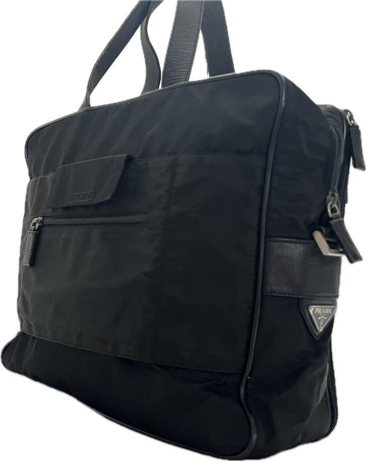 良品】PRADA プラダ ブリーフケース ビジネスバッグ 三角ロゴ 黒