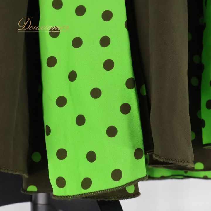 フラメンコ 衣装 ファルダ スカート 緑 ドット 水玉 軽い 薄い レッスン 練習着 ルイサ Luisa グリーン系 カーキ系 パーティ 発表会 軽やか おしゃれ かわいい フェスティバル ダンス スカート レディース カジュアル デザイン LLC-HASEGAWATOSO_COM