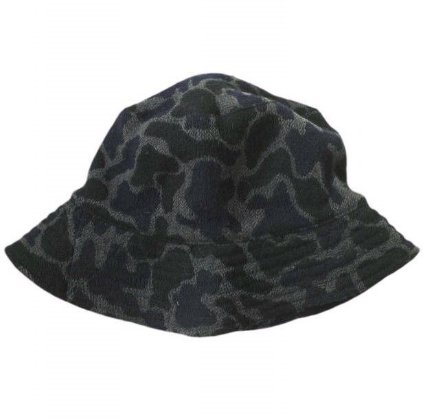 Engineered Garments エンジニアードガーメンツ アメリカ製 Camouflage Bucket Hat カモフラージュ バケットハット M(内周約58-59cm) ブラック/グレー 帽子 g18471