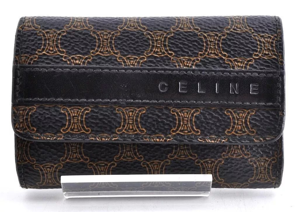 CELINE セリーヌ ブラックマカダム トリオンフ キーケース 3連 レア