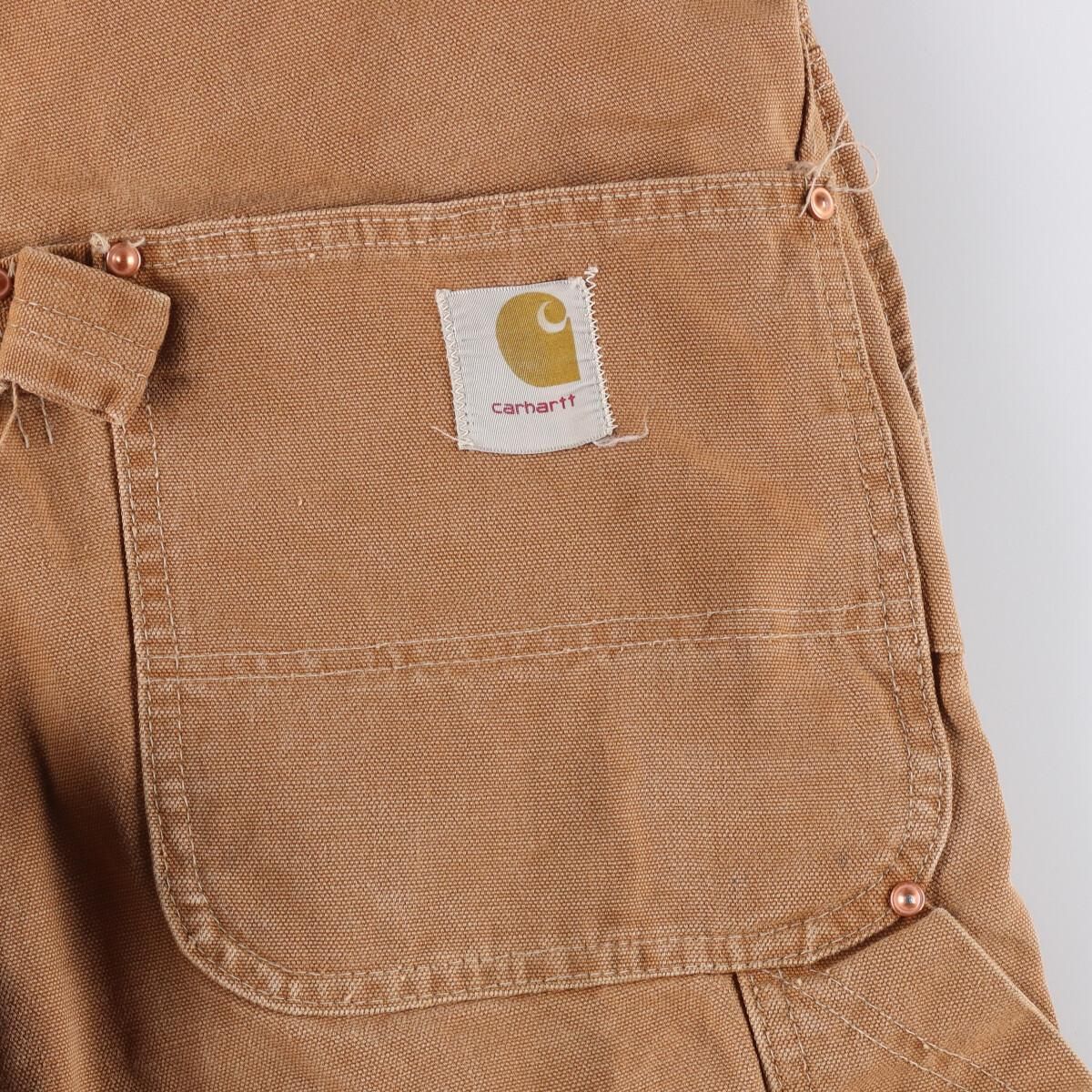 オーバーオール　ヴィンテージ70s アメリカ製USA製ダブルニー　古着ダック生地 古着 70年代 カーハート Carhartt プリントタグ エプロン付き