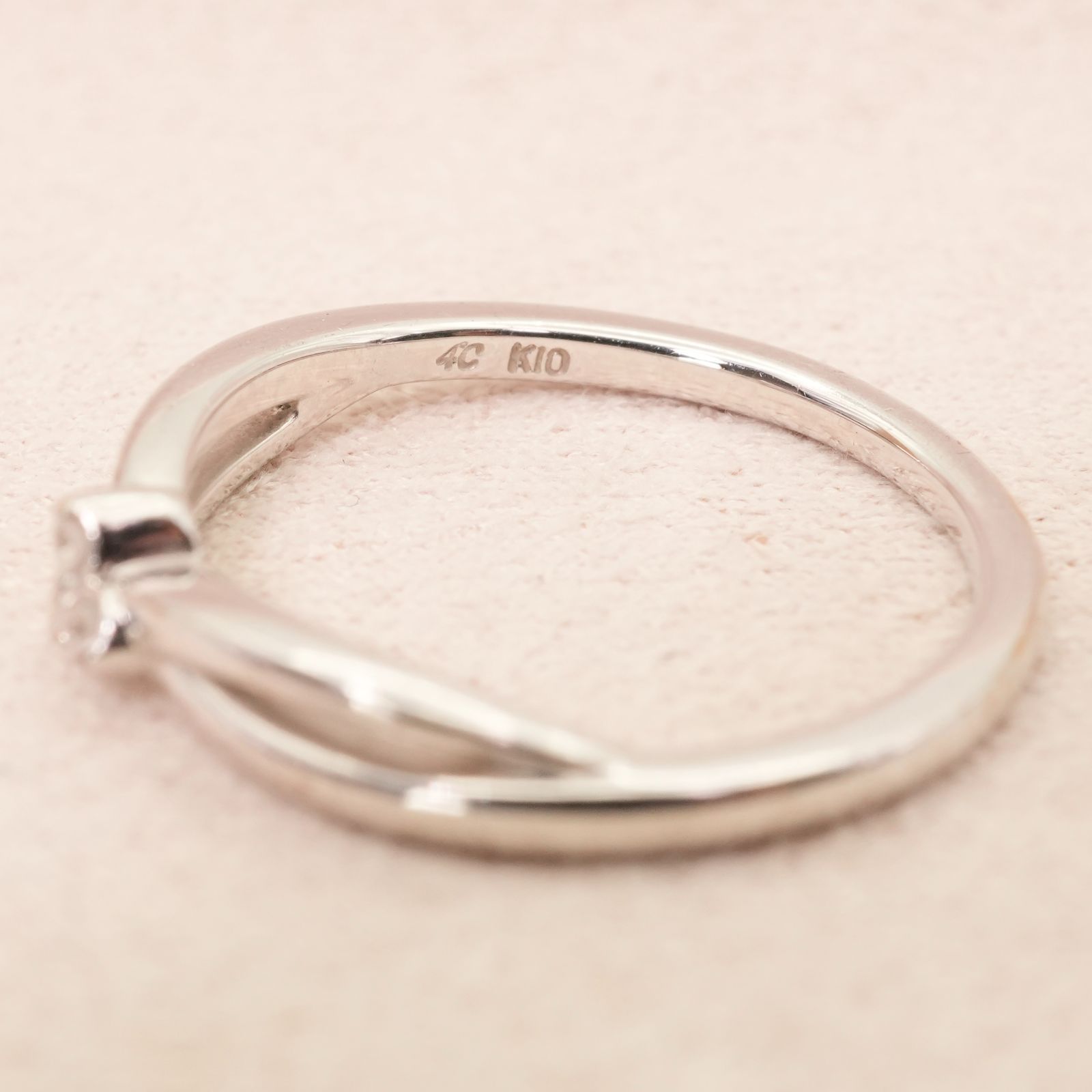 4℃ ホワイトゴールド K10 ダイヤモンド リング/24-4656S