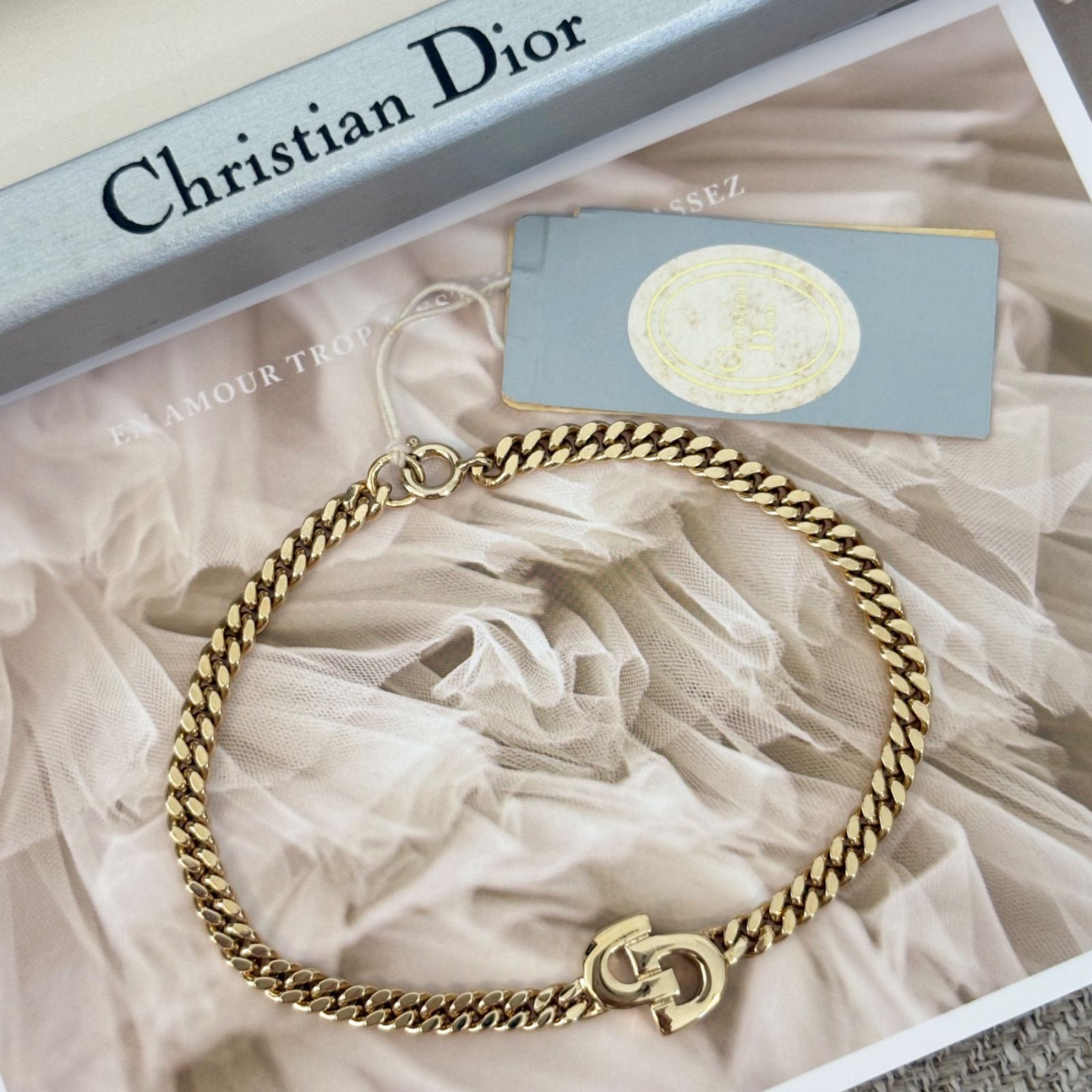 【正規品】Dior ディオール　チェーンブレスレット　CDロゴ　ゴールド　本物 クリスチャンディオール Christian Dior CDロゴ チェーン