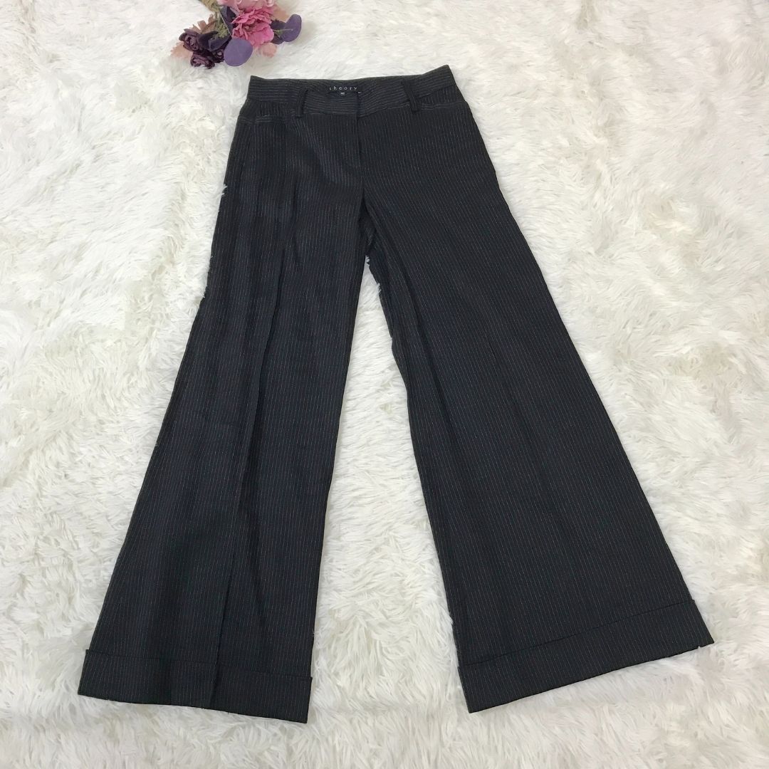 theory セオリー パンツスーツ セットアップ 黒 ブラック 麻 theory セオリー パンツスーツ セットアップ 黒 ブラック 麻