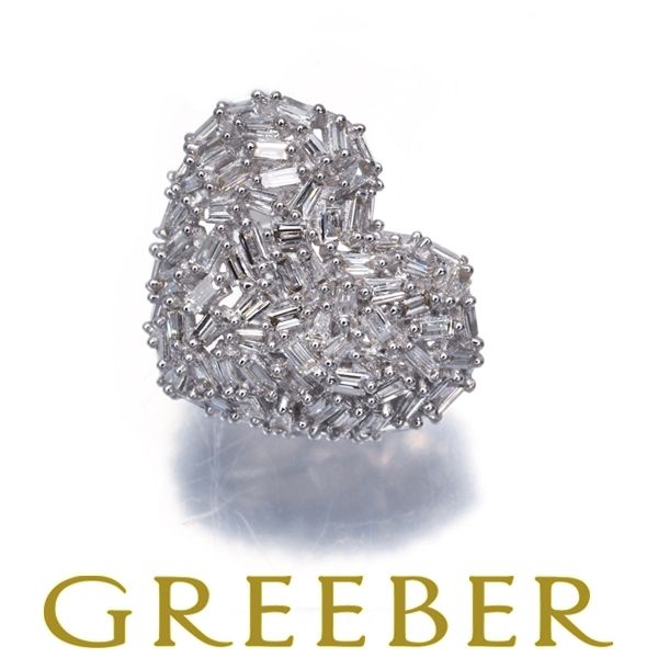 k18WG 天然ダイヤモンド テーパーカット ネックレス0.40ct ◎人気の