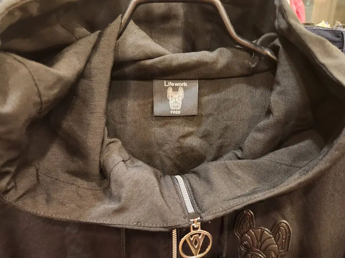Life Work ライフウォーク 黒 フード ジップアップ