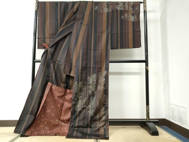 平和屋着物●訪問着 本場染大島紬 吉祥花唐草文 仮絵羽 正絹 ♥ CAAW8076yc