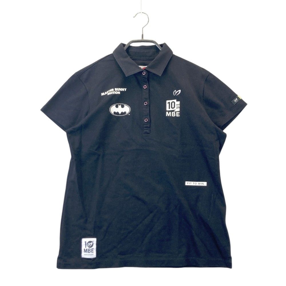 サイズ：2 MASTER BUNNY EDITION マスターバニーエディション BATMAN バットマン 半袖ポロシャツ 10周年  ブラック系 [240101346852] ゴルフウェア レディース ストスト サイズ：2 MASTER BUNNY EDITION マスターバニーエディション