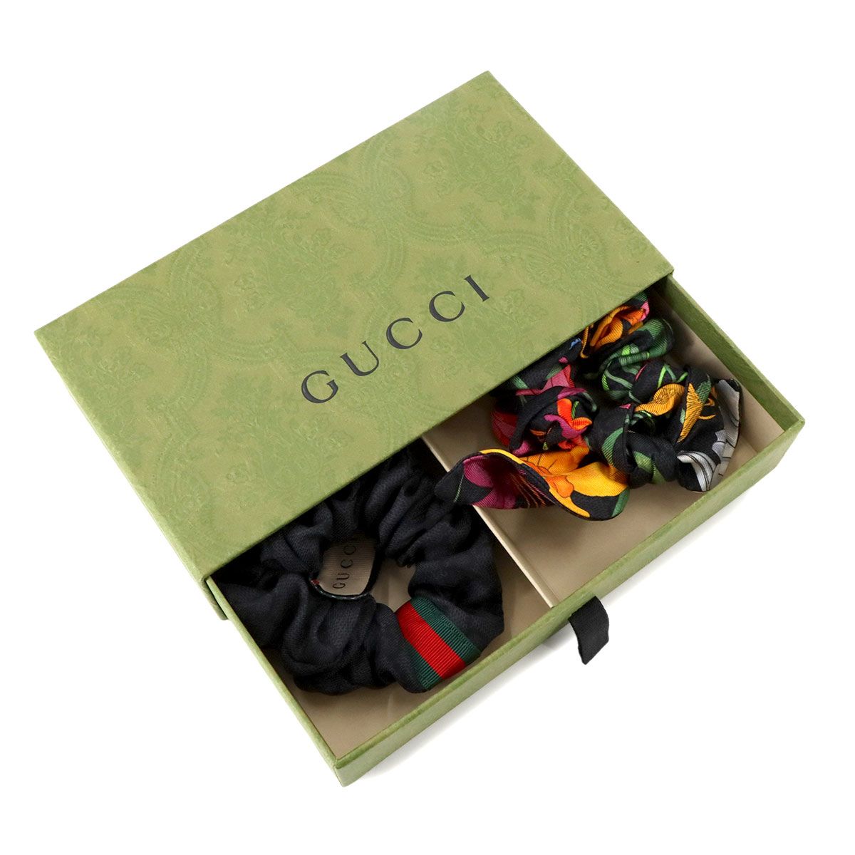 専用です★グッチ GUCCI GG シルク シュシュセット　新品未使用 未使用 展示品 グッチ GUCCI フローラ プリント シュシュ セット