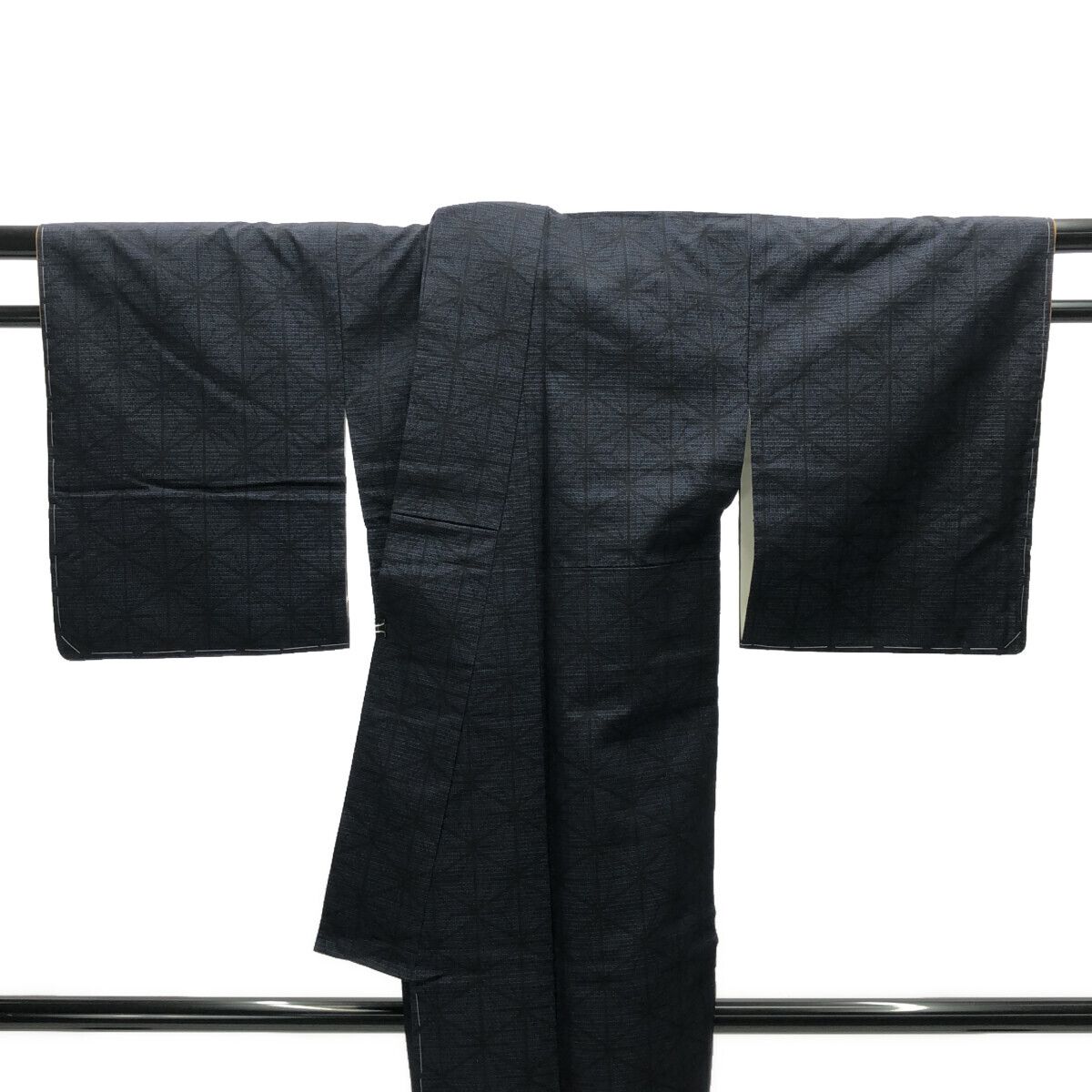 結城紬/美品/藍/亀甲/仕立上がり/適応身長140～146㎝/9620 - メルカリ 