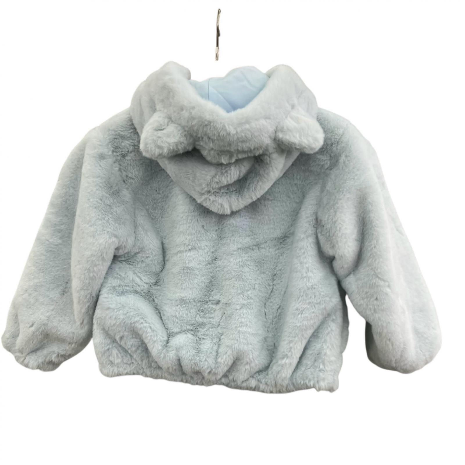 186004 mezzo piano メゾピアノ リバーシブルどうぶつ フェイクファーブルゾン 120 cm 水色 キッズ