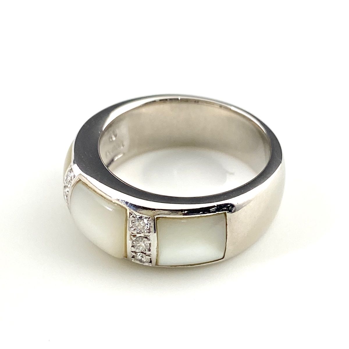 タサキ TASAKI シェル デザインリング プラチナ 指輪 メレダイヤ  