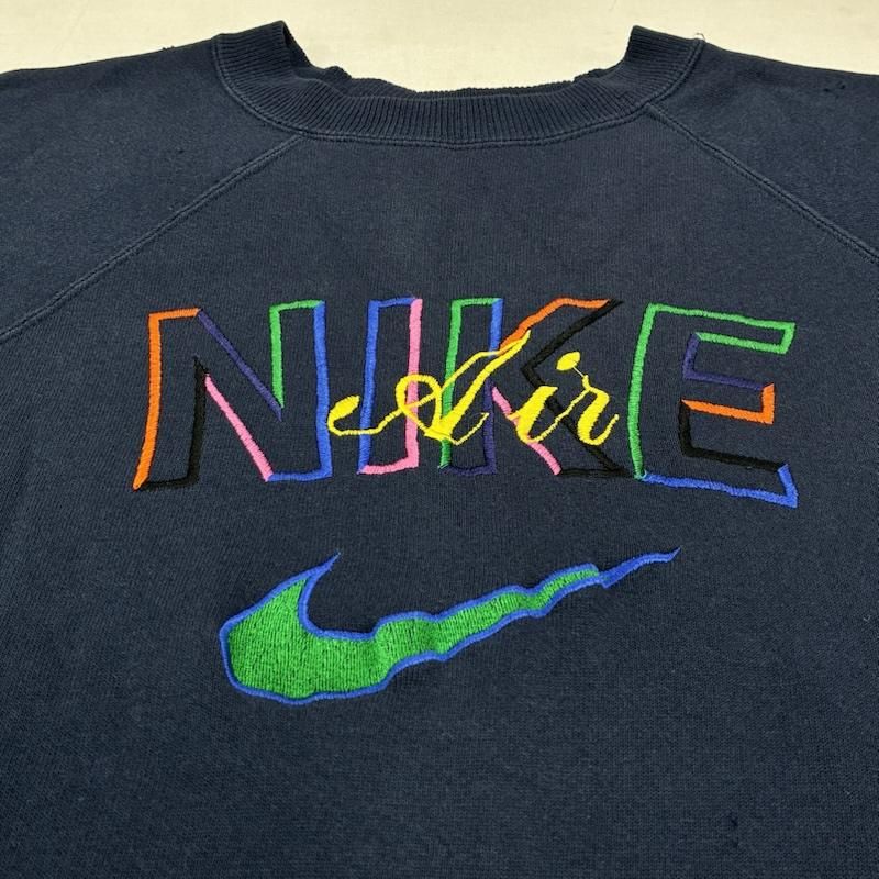 NIKE スエット XLサイズ　刺繍　センター　ヴィンテージ NIKE ナイキ トレーナー 長袖 90's センタースウッシュ 刺繍