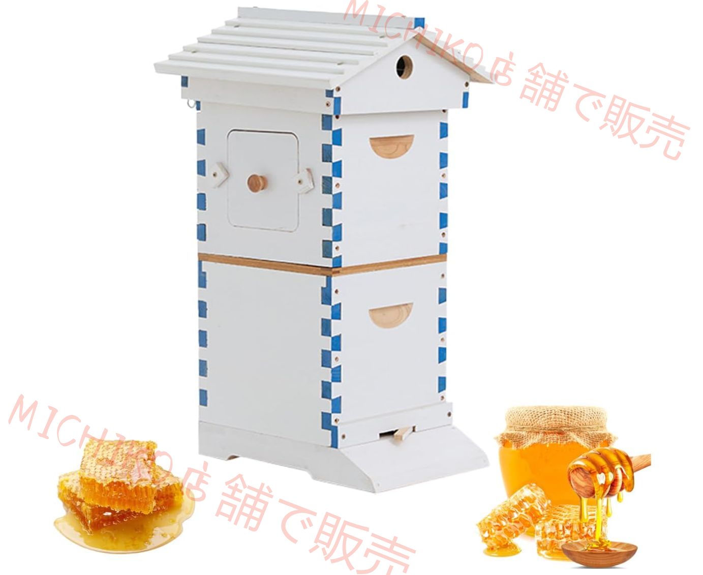 自動収集ミツバチ箱 小型 蜂蜜蜂の巣箱 ワックス煮養蜂箱 ミツバチ巣箱 家養蜂箱キット 蜂蜜箱 杉材 養蜂用具 ミツバチの巣箱 自動流動蜂蜜 防水加工 自動採蜜器付き