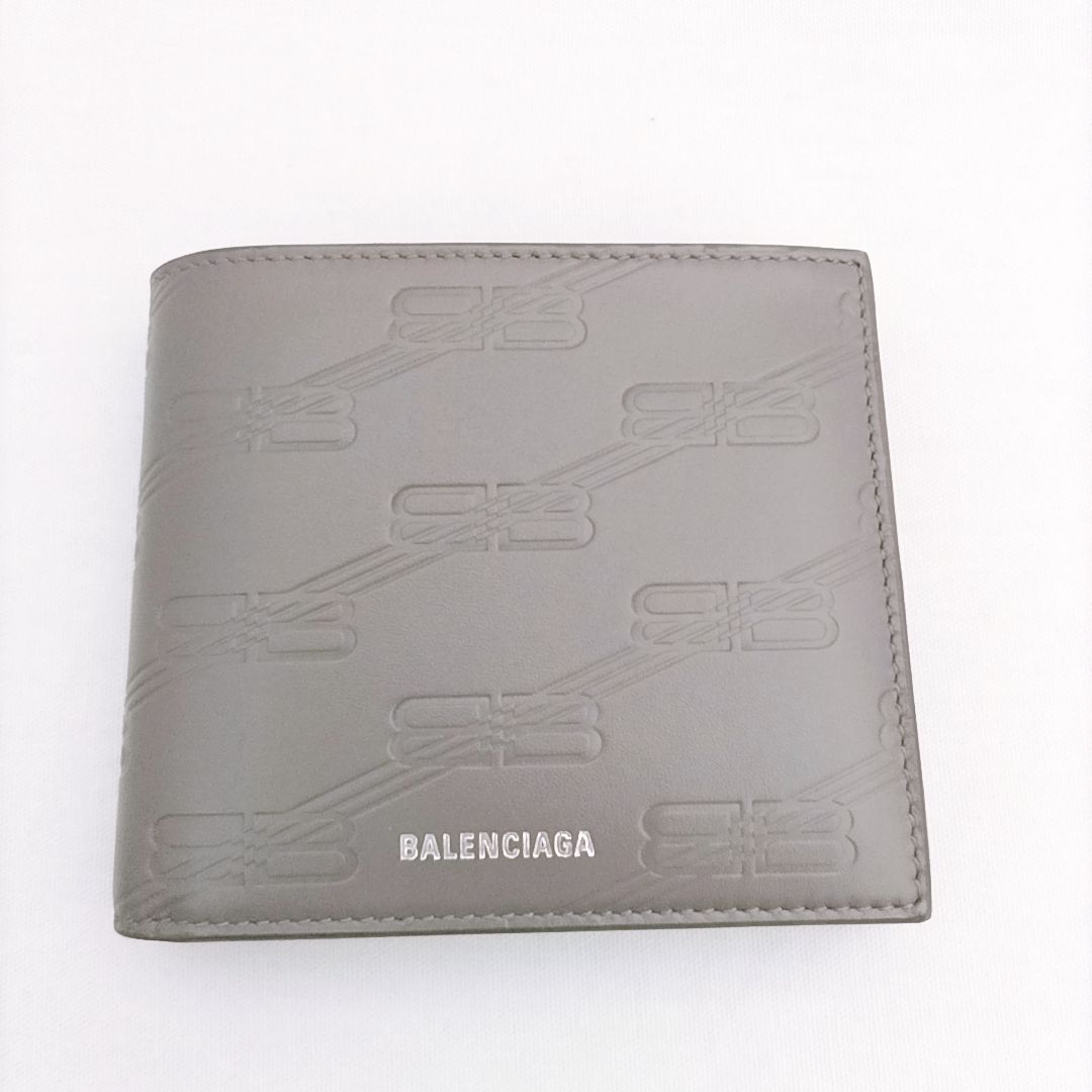 【新品未使用】BALENCIAGA 2つ折り財布 小銭入れ付 バレンシアガ 折りたたみサイフ グレー