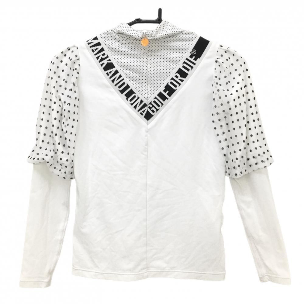 超美品】マークアンドロナ ノースリーブポロシャツ 白 肩シアー